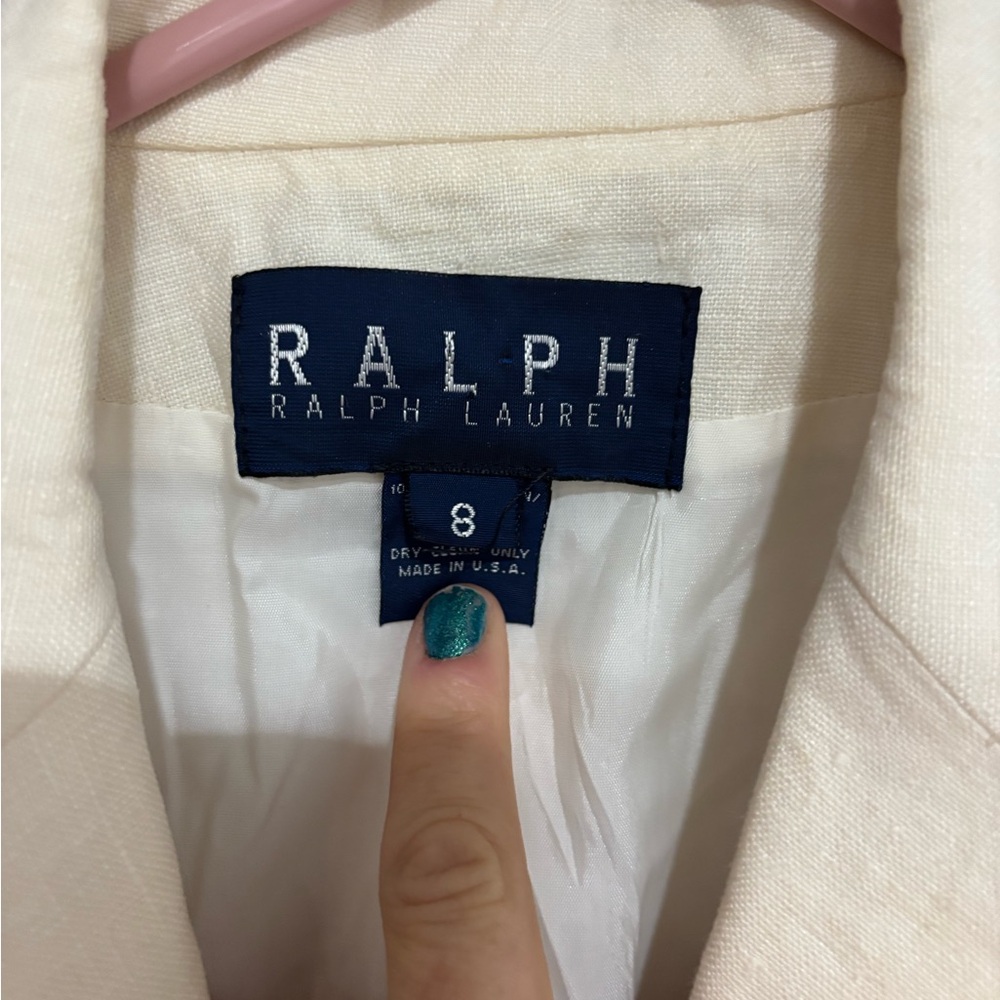 Lauren Ralph Lauren Women's Cream Double-Breasted Blazer - Picture 2 of 5